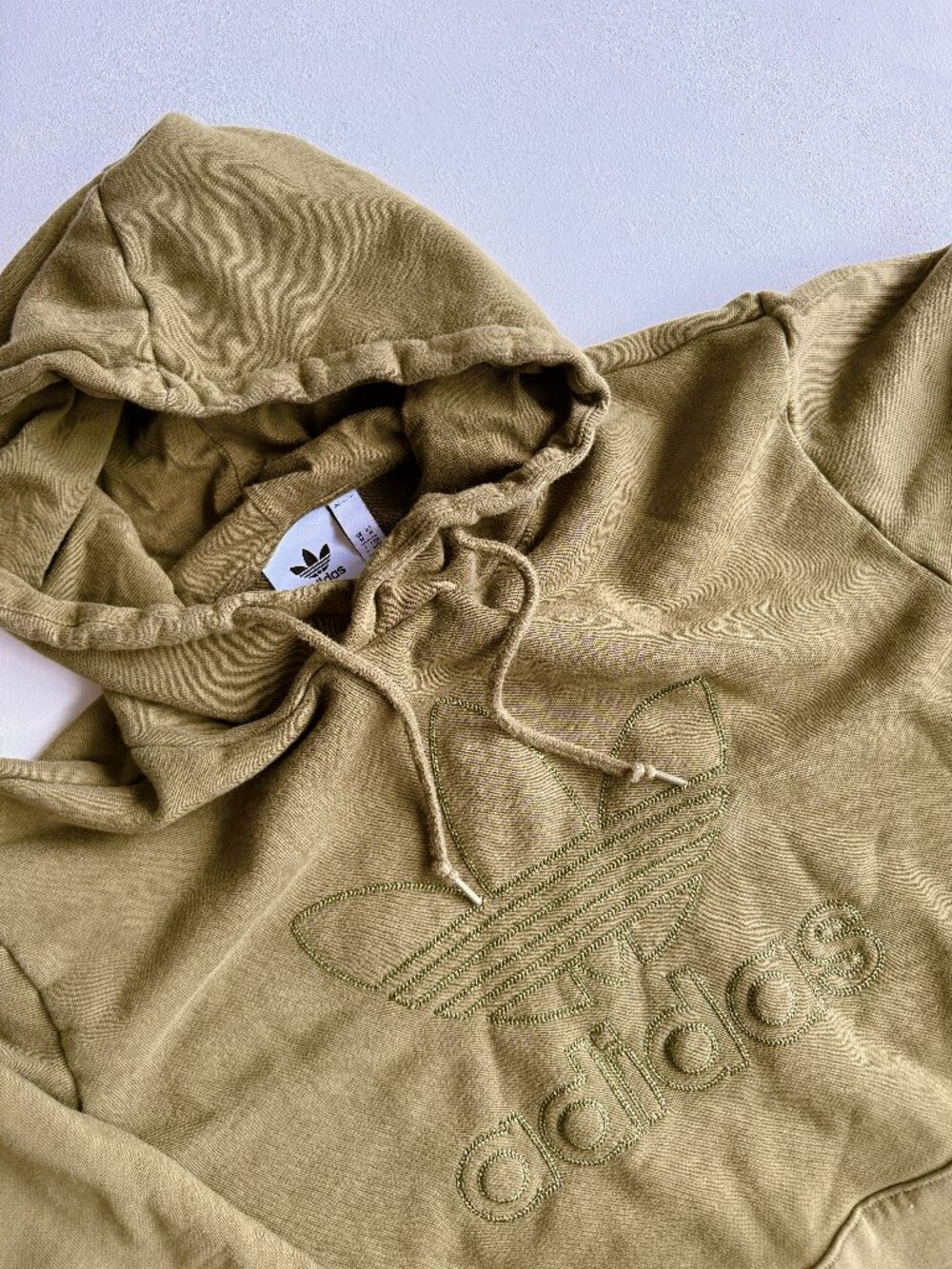 Adidas Originals Big Trefoil Outline Hoodie Focus Olive 100% Cotton M